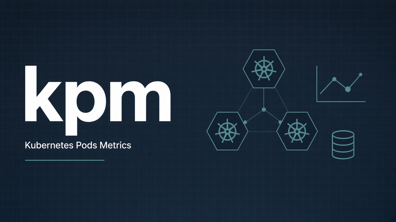 kpm brand artwork with Kubernetes metrics motif